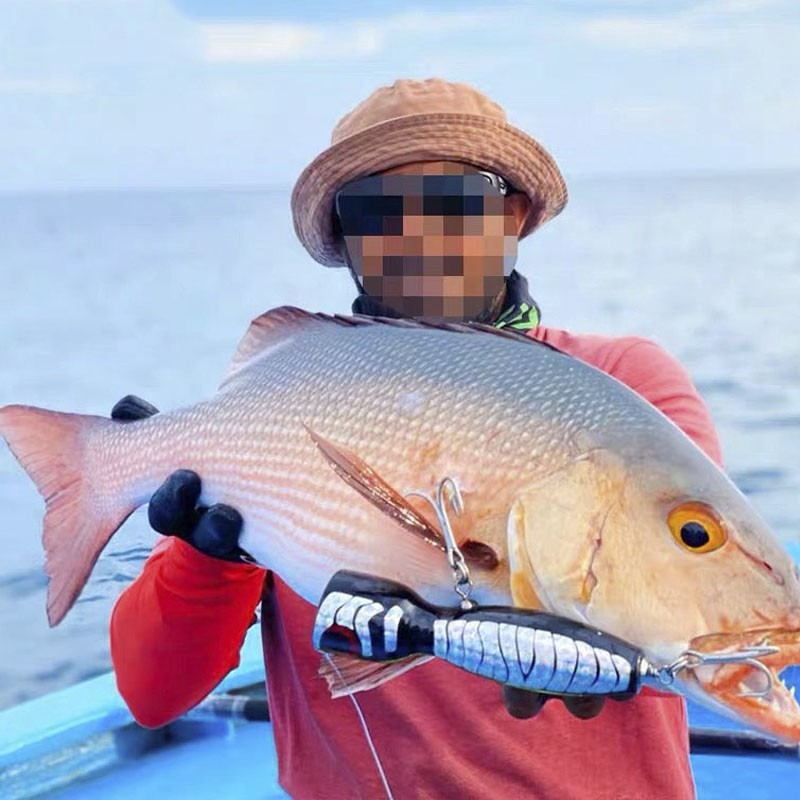 TEASER【WD105】1PC ±120g ±19 ซม.ไม้ขนาดใหญ่ประดิษฐ์ Popper Fish Lure Topwater จําลองเหยื่อตกปลาทะเลรอก 8091-5X เดี่ยวตะขอหนัก