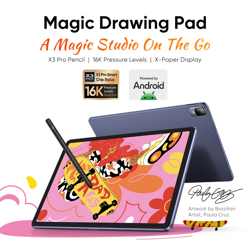 XPPen Magic Drawing Pad พร้อม X3 Pro ดินสอรองรับ 16K ระดับความดันพร้อมจอแสดงผล X-Paper ขนาด 12.2 นิ้