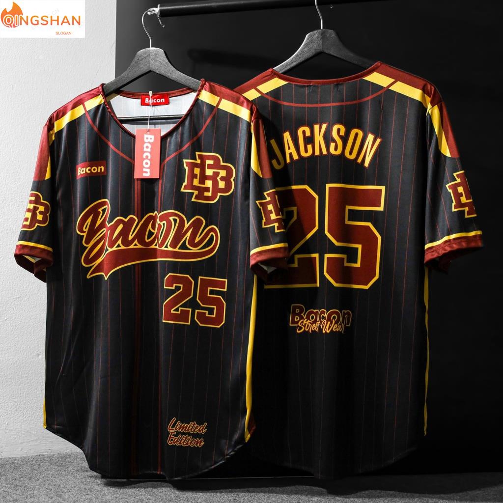 เสื้อยืดลายเสื้อกีฬาเบสบอล ลาย JACKSON 25