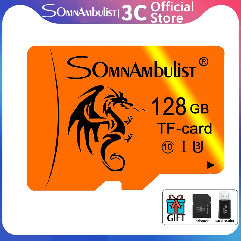 Somnamblist 64GB ความจุจริง, การ์ดหน่วยความจํา U3 A1 Class 10 8GB 16GB 32GB Mini Original TF/SD, เหมาะสําหรับกล้องวงจรปิด/โทรศัพท์ Android
