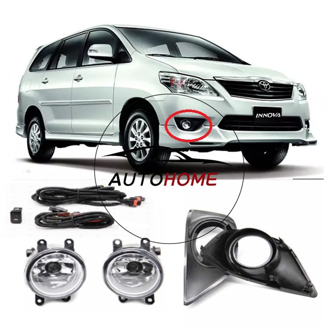 1เซ็ตสําหรับ toyota Innova Kijang 2012 - 2013 100% Water Proof Fog Light/ไฟตัดหมอก/ฝาครอบโคมไฟหมอก(พร้อมสายไฟและสวิตช์) คุณภาพสูง
