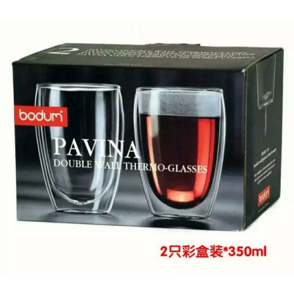 Bodum แก้วกาแฟ PAVINA ทนความร้อนสูง ป้องกันน้ําร้อนลวก 2 ชิ้น
