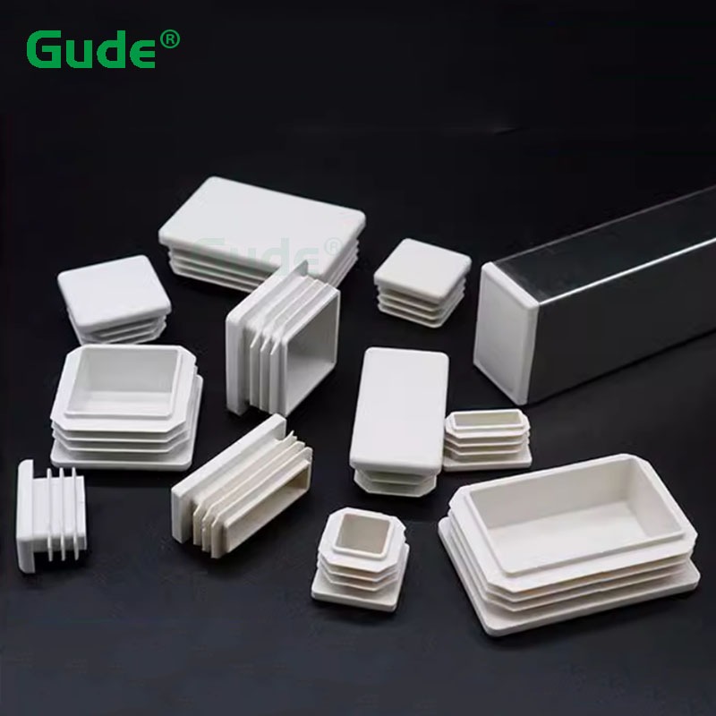 Square/Rectangle พลาสติกสีขาว Blanking End หมวกเฟอร์นิเจอร์ขาท่อแทรกปลั๊ก Bung ตกแต่งฝุ่น 10x10 มม.-100x100 มม./10x20 มม.-50x100 มม.