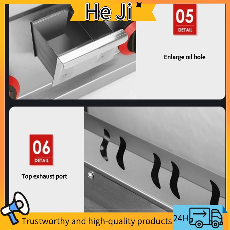 HEJI Stainless steel เตาย่างสเต็ก เตาย่าง ครัว เตาย่างแก๊ส มัลติฟังก์ชั่น เตาสเต็ก เตาย่างทอดแก็ส 2 หม้อทอด แก๊ส เตาหน้าเรียบ สแตนเลส เตาสเต็ก มัลติฟังก์ชั่น หม้อทอด วาล์วแรงดันต่ำ เตาแพนเค้ก Stainless steel กระทะทอดไข่ 96*49*31 CM เครื่องทอดแบบผสมผสาน ราคา ถูกที่สุด ดีลบีเคเค แกลเลอรีภาพที่ 7