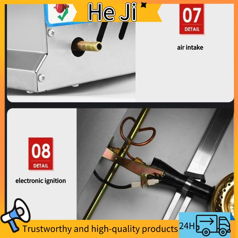 HEJI Stainless steel เตาย่างสเต็ก เตาย่าง ครัว เตาย่างแก๊ส มัลติฟังก์ชั่น เตาสเต็ก เตาย่างทอดแก็ส 2 หม้อทอด แก๊ส เตาหน้าเรียบ สแตนเลส เตาสเต็ก มัลติฟังก์ชั่น หม้อทอด วาล์วแรงดันต่ำ เตาแพนเค้ก Stainless steel กระทะทอดไข่ 96*49*31 CM เครื่องทอดแบบผสมผสาน ราคา ถูกที่สุด ดีลบีเคเค แกลเลอรีภาพที่ 8