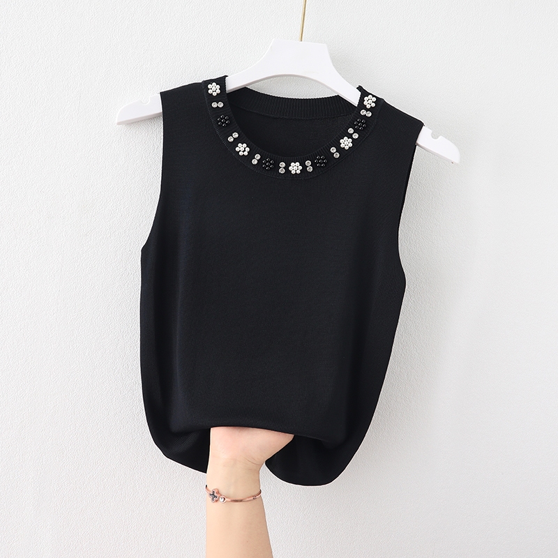 เสื้อสายเดี่ยว ประดับลูกปัด สําหรับผู้หญิง