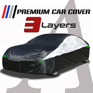 AOLA Universal 3 Layer Car Cover Waterproof  All Weather  UV Protection Windproof Outdoor Full Car Cover Fit Hatchback Sedan SUV MPV