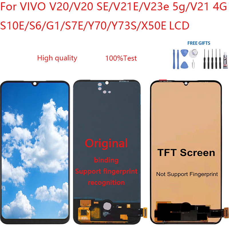 อะไหล่หน้าจอสัมผัสดิจิทัล LCD แบบเปลี่ยน สําหรับ VIVO V20 V20 SE V21E V23e 5g V21 4G S10E S6 G1 S7E 