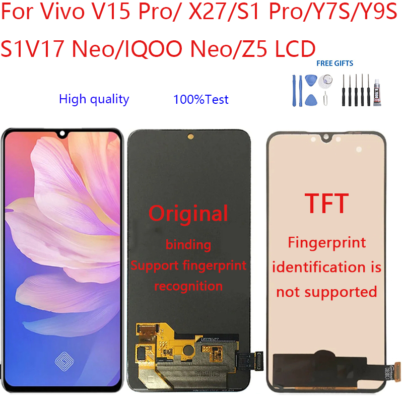 อะไหล่หน้าจอสัมผัสดิจิทัล LCD แบบเปลี่ยน สําหรับ Vivo V15 Pro X27 S1 Pro Y7S Y9S S1 V17 Neo IQOO Neo Z5