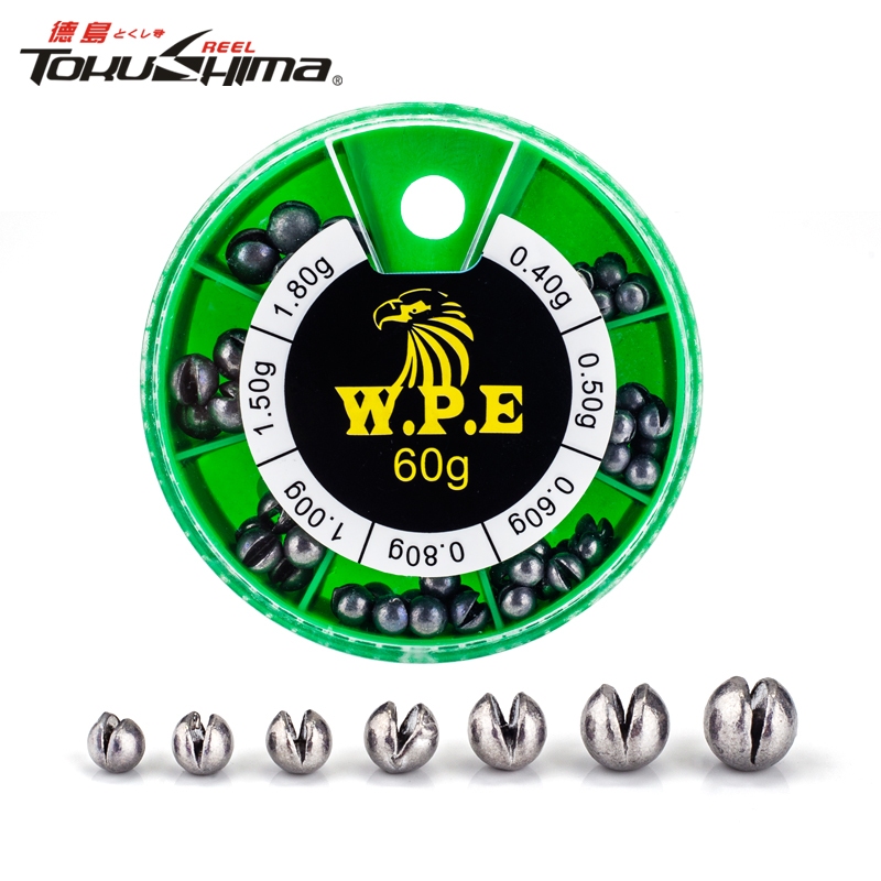 อุปกรณ์ถ่วงน้ําหนักตกปลา ทรงกลม 7 ขนาด 0.4 กรัม 0.5 กรัม 0.6 กรัม 0.8 กรัม 1.0 ก