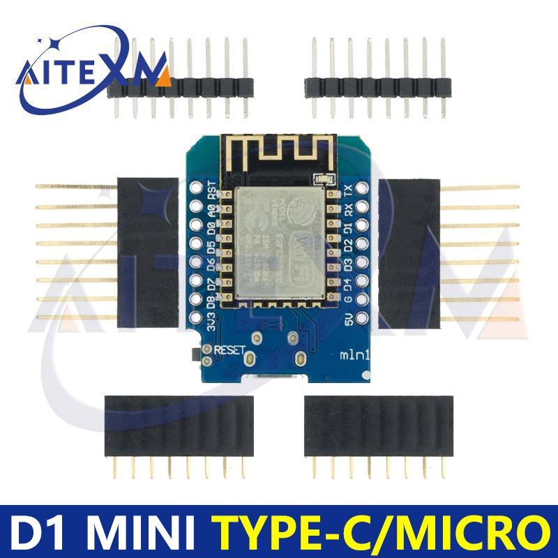บอร์ดไมโครคอนโทรลเลอร์ Esp8266 ESP-12 ESP-12F CH340G CH340 V2 USB WeMos D1 Mini WIFI D1 Mini NodeMCU Lua IOT Board 3.3V พร้อมหมุด