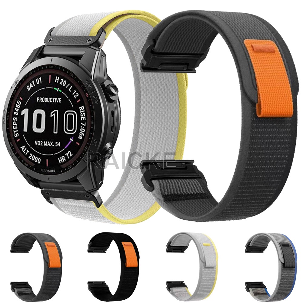 สายรัดไนลอน 26mm 22mm สร้อยข้อมือ Soft Band สําหรับ Garmin Fenix 8 51mm 47mm/ 7X / 6 / 5X Plus / Fenix3 hr / Forerunner 935 945 965 955