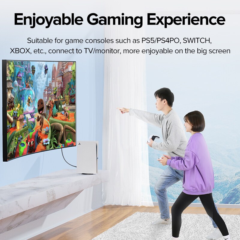 Llano สายทองแดง 8K HDMI 2.1 8K 60Hz 4K 120Hz 1440p 144hz 48Gbps HDR สําหรับ PS5 PS4 สวิตช์แยก 8K HDMI สายวิดีโอเสียง