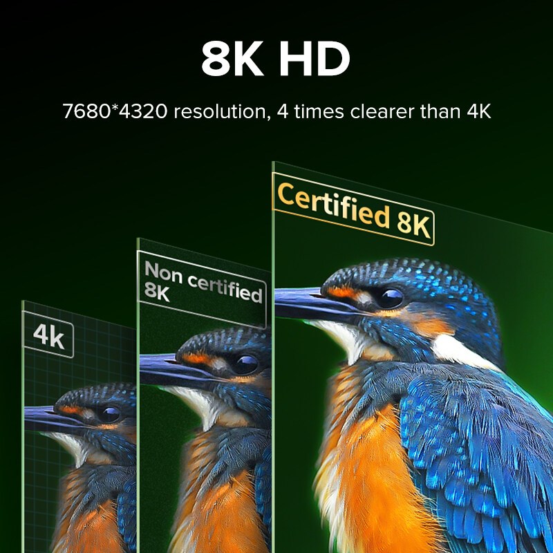 Llano สายทองแดง 8K HDMI 2.1 8K 60Hz 4K 120Hz 1440p 144hz 48Gbps HDR สําหรับ PS5 PS4 สวิตช์แยก 8K HDMI สายวิดีโอเสียง