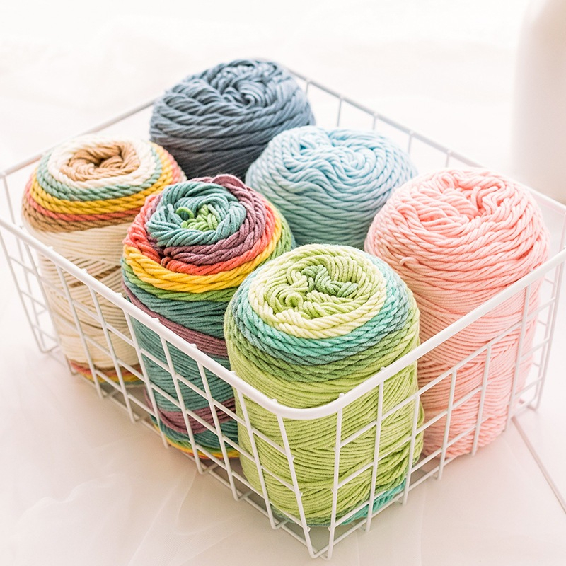 ไหมพรม 5ply ด้ายถัก ถักโครเชต์ ด้ายฝ้าย DIY ปักไหมพรม 100g  ไหมถักมาลัย