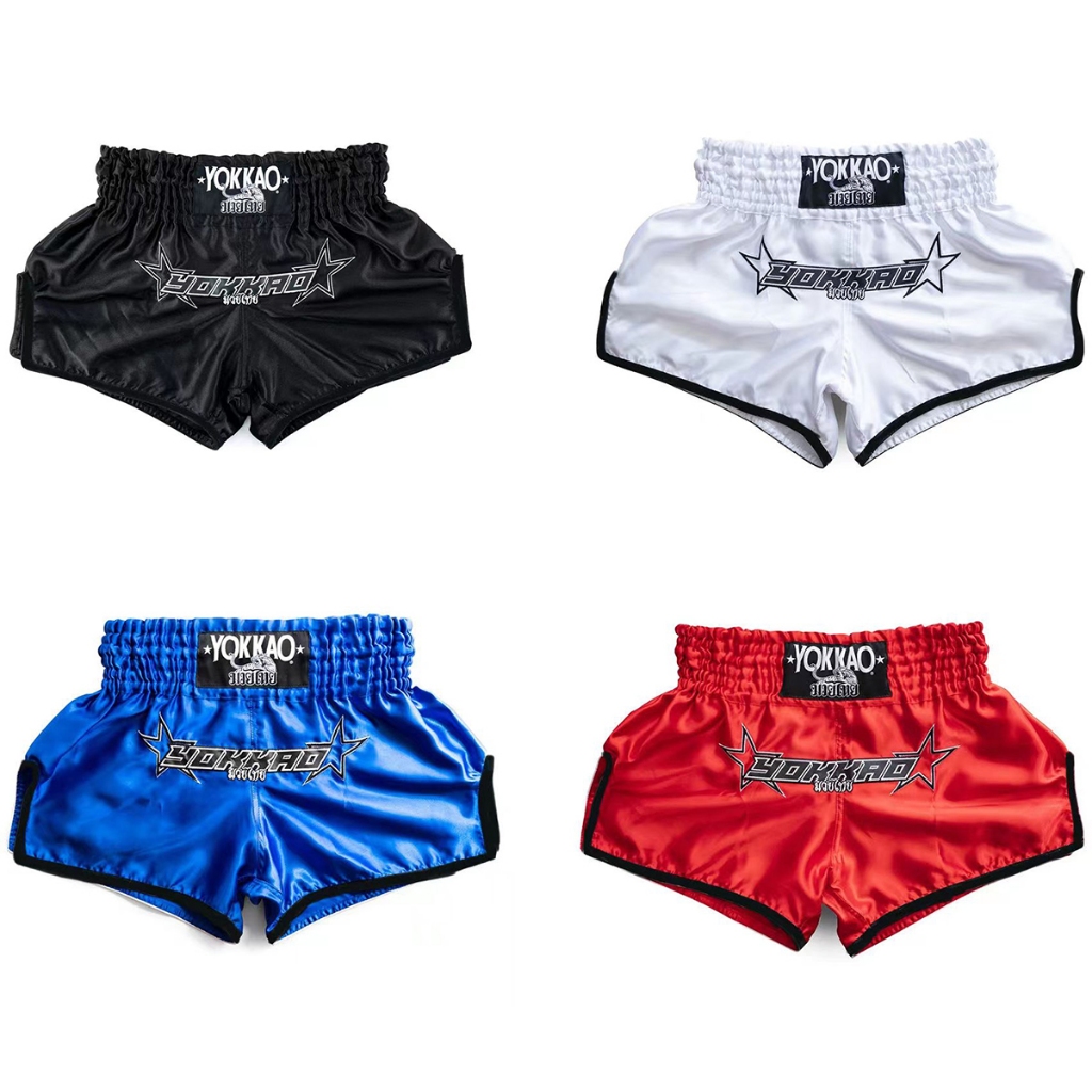 Yokkao กางเกงมวยไทยขาสั้น สําหรับผู้ชายและผู้หญิง UFC Sanda Fighting Training Running Sports Fitness Fighting MMA Boxing Pants