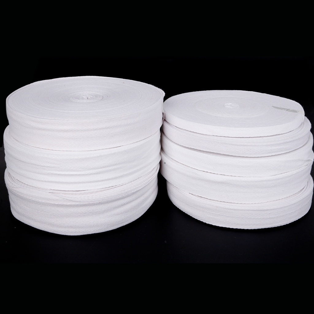 ริบบิ้นผ้าฝ้าย ลายก้างปลา ขนาด 10-50 มม. สีขาว สําหรับเย็บผ้า 5 หลา ต่อล็อต - รูปที่ 3