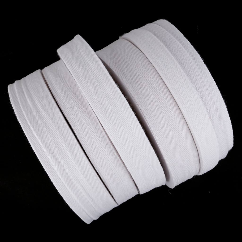 ริบบิ้นผ้าฝ้าย ลายก้างปลา ขนาด 10-50 มม. สีขาว สําหรับเย็บผ้า 5 หลา ต่อล็อต - รูปที่ 2