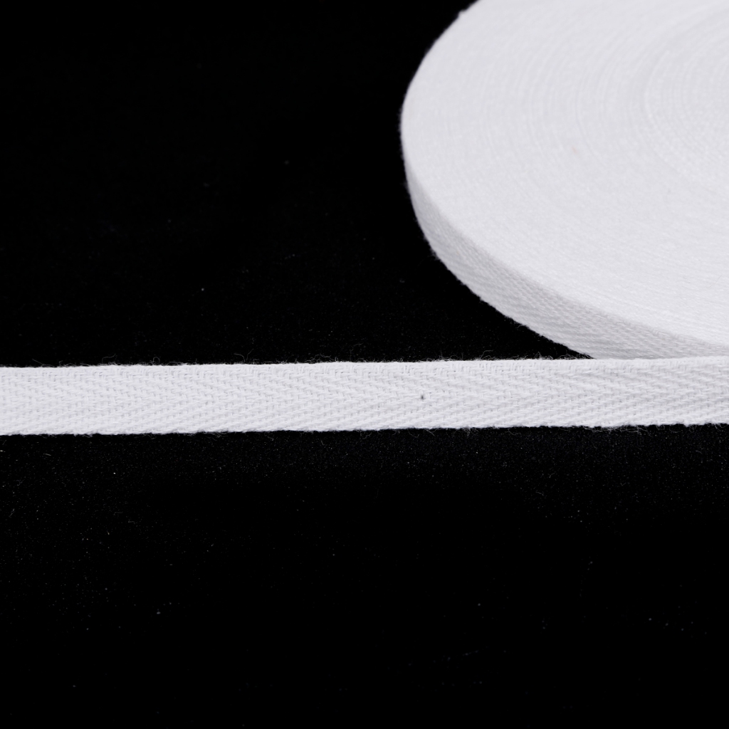 ริบบิ้นผ้าฝ้าย ลายก้างปลา ขนาด 10-50 มม. สีขาว สําหรับเย็บผ้า 5 หลา ต่อล็อต - รูปที่ 4