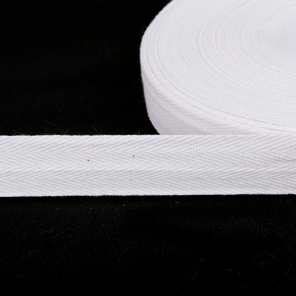 ริบบิ้นผ้าฝ้าย ลายก้างปลา ขนาด 10-50 มม. สีขาว สําหรับเย็บผ้า 5 หลา ต่อล็อต - รูปที่ 7