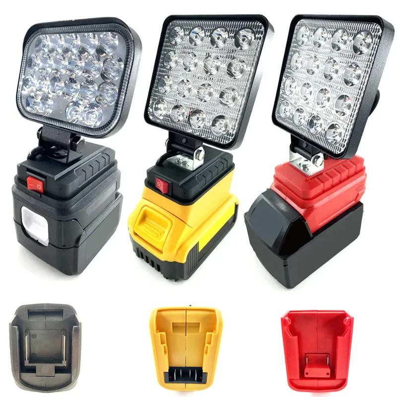 สําหรับ Makita/Dewalt/Milwaukee 18V Li-ion แบตเตอรี่ LED ทํางาน 3/4 นิ้วไฟฉายแบบพกพาฉุกเฉินโคมไฟ Camping โคมไฟ