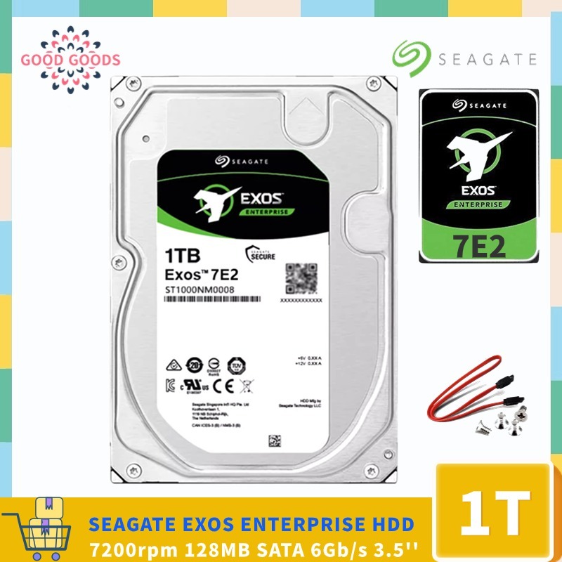 SEAGATE EXOS 7E2 1TB ENERPRISE 3.5 HDD (ST1000NM0008)7200rpm 128MB แคช SATA 6Gb/s ฮาร์ดไดรฟ์ภายใน