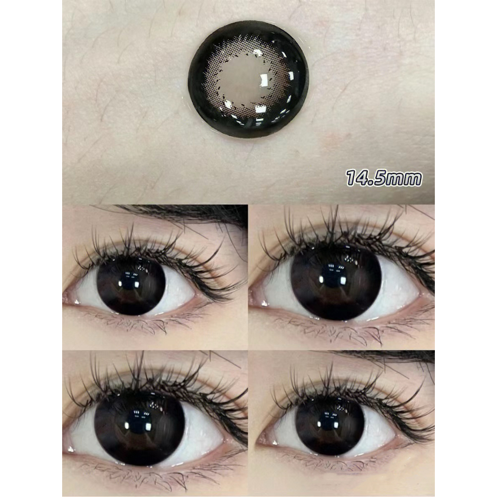 O2girl (COD) คอนแทคเลนส์ สีน้ําตาลธรรมชาติ 14.0-14.5 มม. 2 ชิ้น (0~-8.00)