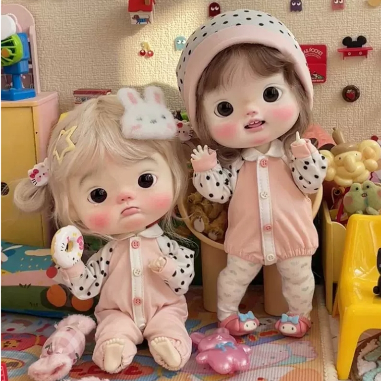 Bjd ชุดจั๊มสูท เสื้อกันหนาว หมวก ลายจุด ขนาดใหญ่ สําหรับเด็ก