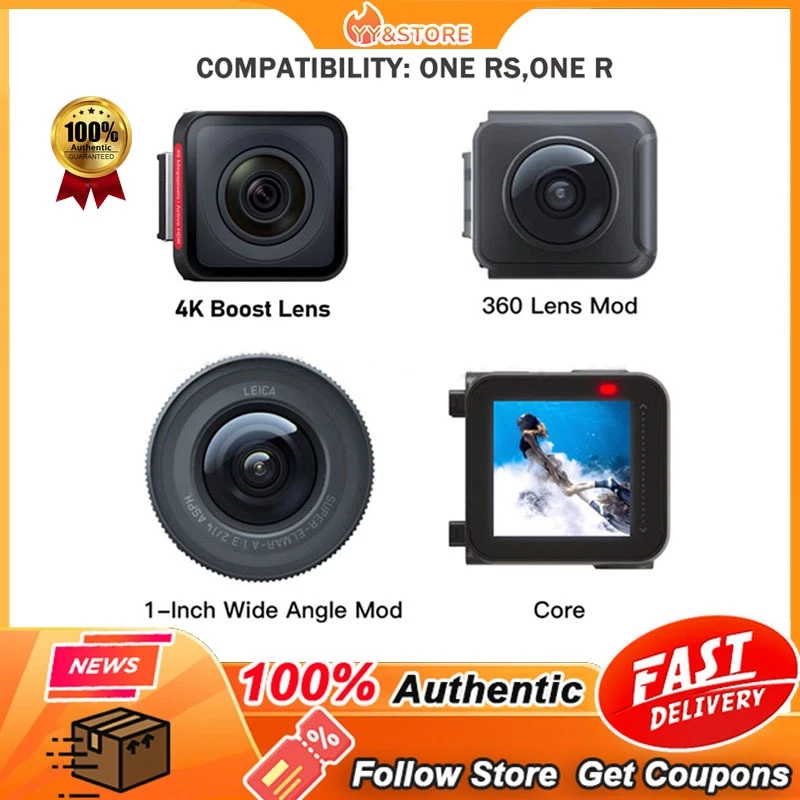 【ของแท้】Insta360 One RS เลนส์กล้องแอคชั่น มุมกว้าง 4K พาโนรามา 360 องศา มุมกว้าง 1 นิ้ว