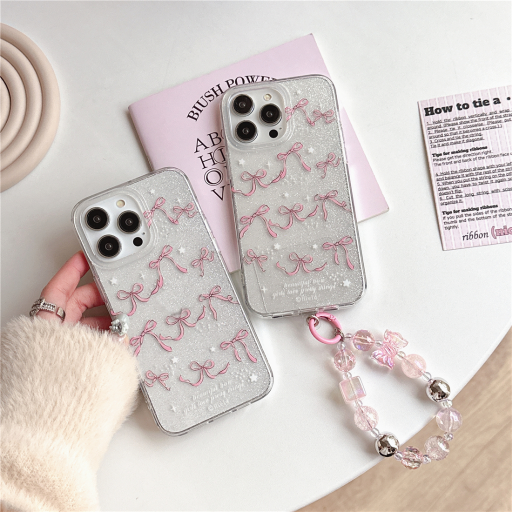 เคสโทรศัพท์สําหรับiphone 16 15promax 15 15pro 15plus 14 13 12 11 14promax 13Pro 12Pro 13promax 14Pro 12promax 14plus Babysbrath & Bow glitter Double-layer IMDฝาครอบโทรศัพท์