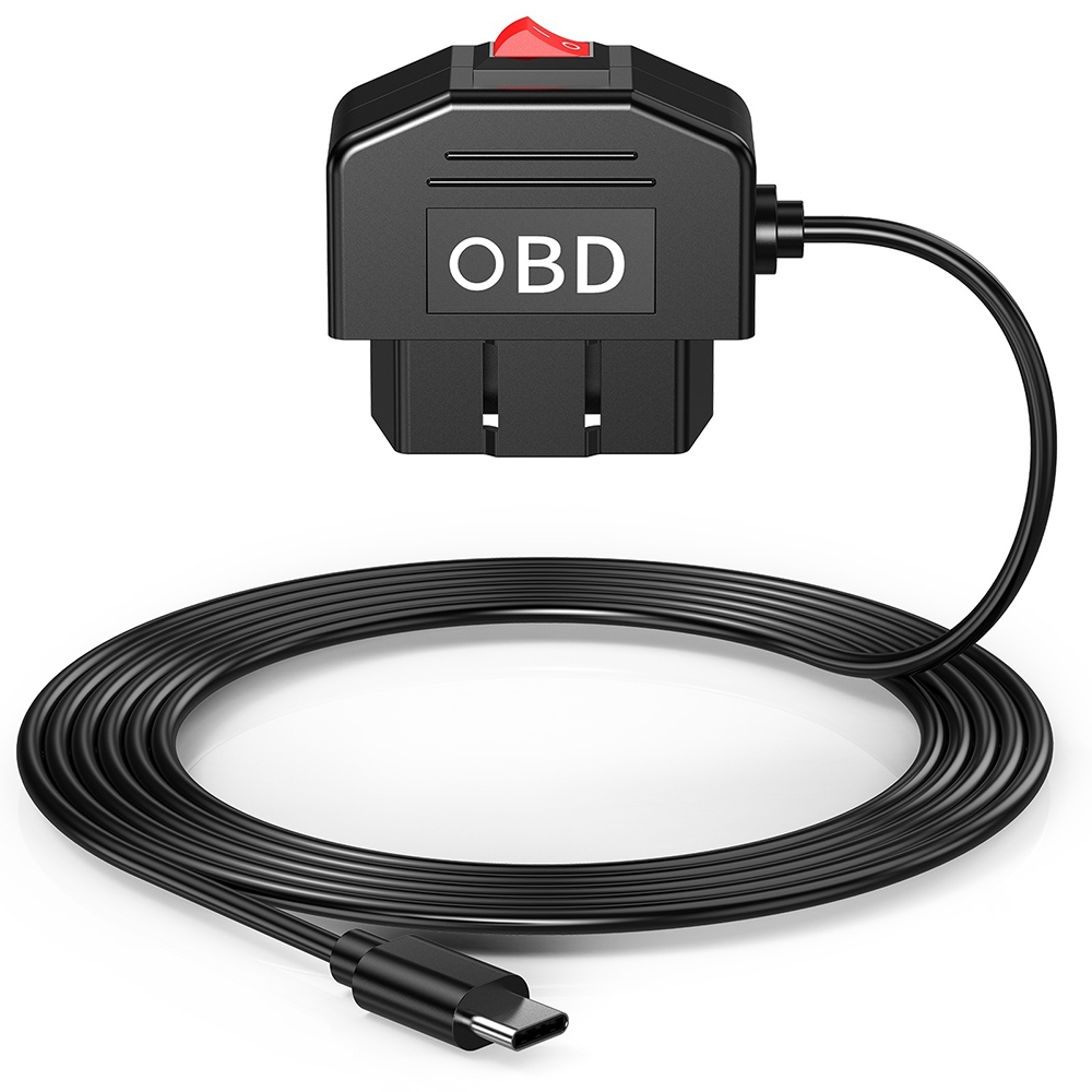 Obd OBD2 ถึง Micro Type C Mini USB Charger สายไฟสําหรับ Dash กล้องรถ DVR 24 H ที่จอดรถการเฝ้าระวังรถอุปกรณ์เสริม 15W แบตเตอรี่ป้องกัน