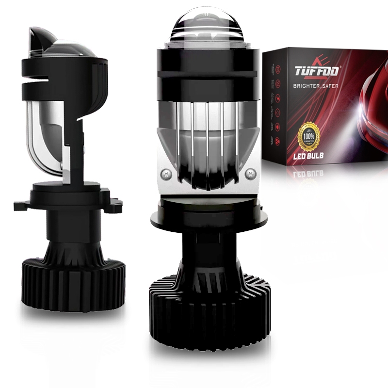 Tuffoo เลนส์โปรเจคเตอร์ไฟหน้า LED H4 HS1 ขนาดเล็ก 4300K 6000K สีขาวอบอุ่น สําหรับรถจักรยานยนต์ 130W 2 ชิ้น