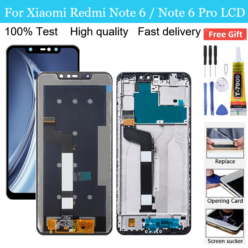 ชุดประกอบหน้าจอสัมผัสดิจิทัล LCD สําหรับ Xiaomi Redmi Note 6 Note 6 Pro M1806E7TG M1806E7TH M1806E7TI