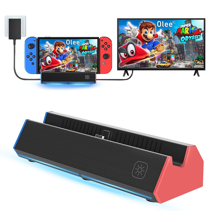 สถานีเชื่อมต่อทีวีสําหรับ Nintendo Switch/Switch OLED/Switch 2,ฐานชาร์จแบบพกพาพร้อมLAN PORT/4Kอะแดปเตอร์HDMI/USB 2.0 /พอร์ตType C