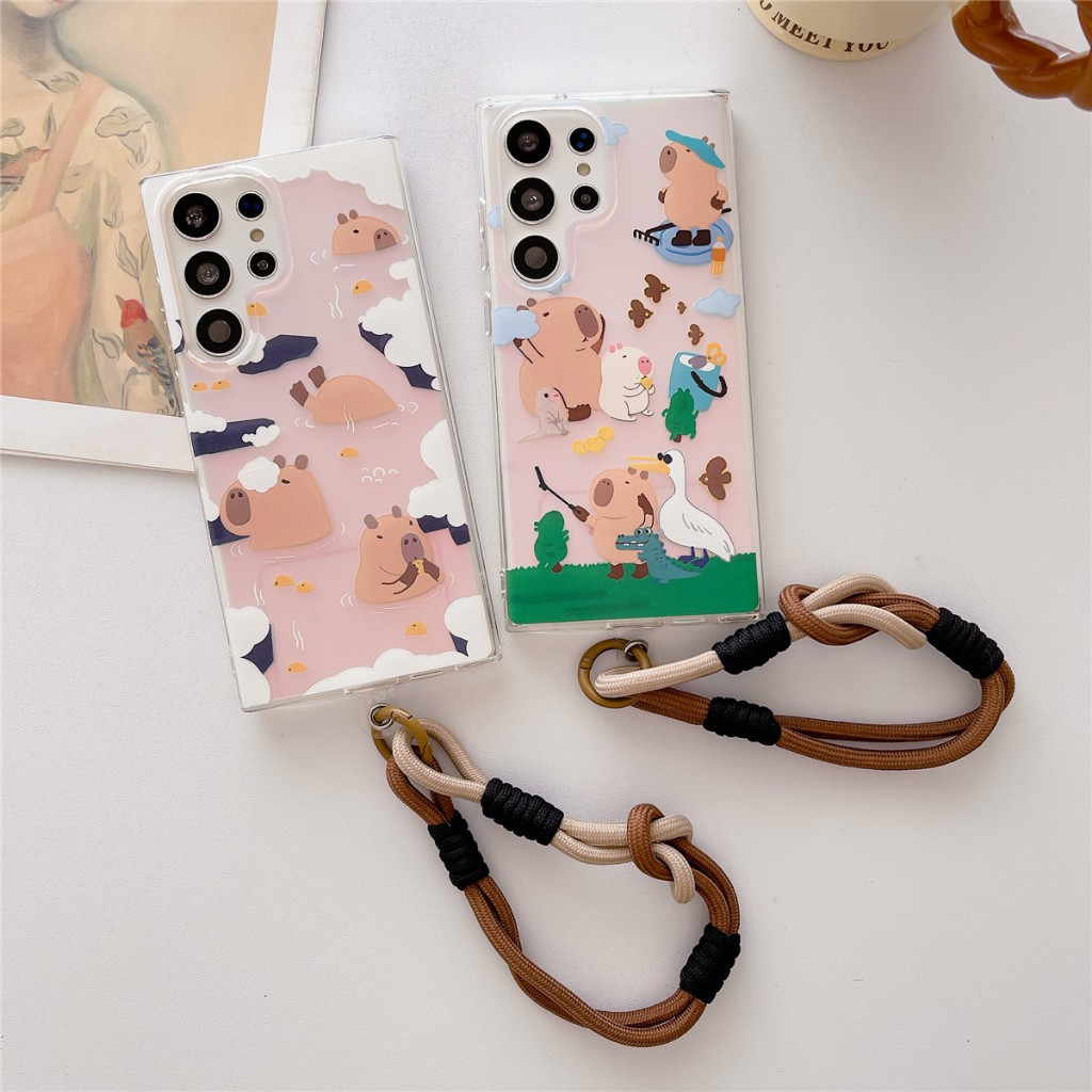 การ์ตูน คาปิบาร่า ซองโทรศัพท์ Samsung Galaxy S25 Ultra S25 Plus S25 S24 FE S24 Ultra S24 Plus S24 S2