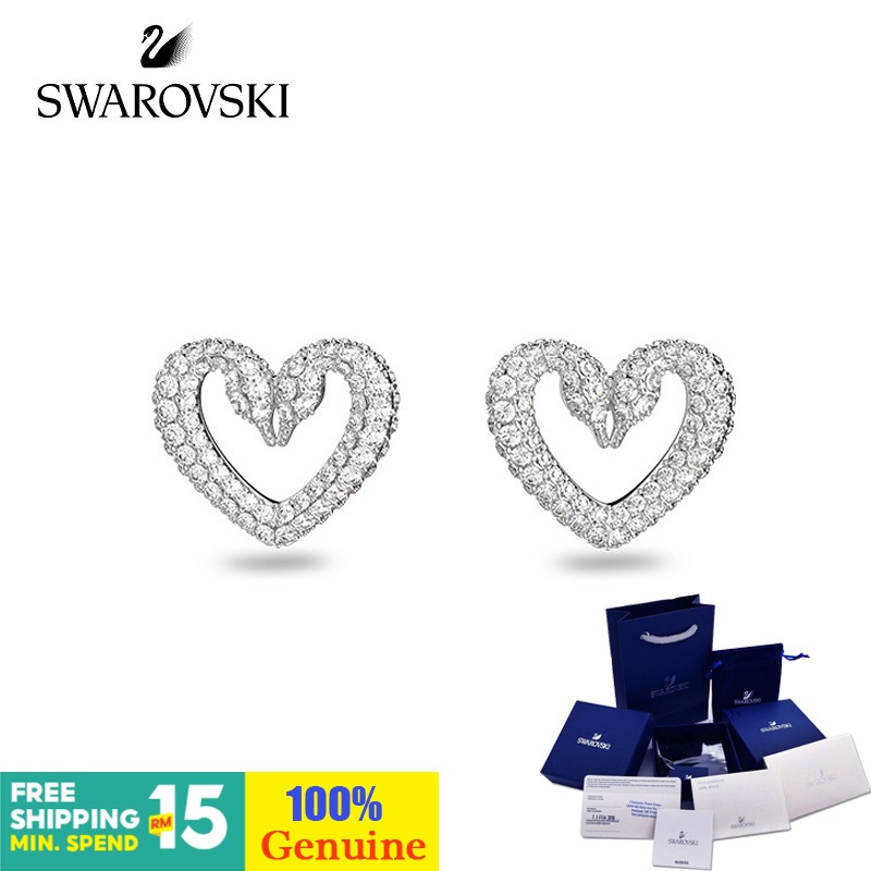 Swarovski Una Love Swan ต่างหูเงิน เครื่องประดับ ต่างหูหยดน้ํา ต่างหูเกาหลี ของขวัญวันเกิด ต่างหูห้อย ต่างหูเพชร ต่างหูเงิน ต่างหู Swarovski ชุด