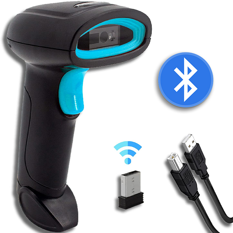 MRBOSS 1D 2D เครื่องสแกนบาร์โค้ดไร้สายเข้ากันได้กับ 2.4G บลูทูธ USB สําหรับ Android Windows Mac
