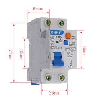 CHINT NXBLE-63Y 6A 10A 16A 32A 63A 30MA 10MA 0.01A 0.03A RCBO 1P + N 230V Residual current Circuit breaker over current ป้องกันการรั่วไหล