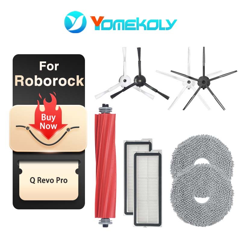 สําหรับ Roborock Q Revo MaxV/P10 Pro/S/Pro เครื่องดูดฝุ่นหุ่นยนต์อุปกรณ์เสริมแปรงลูกกลิ้ง แปรงขอบ กรอง ซับ วัสดุสิ้นเปลืองอุปกรณ์เสริมถุงเก็บฝุ่น ราคา ถูกที่สุด ดีลบีเคเค