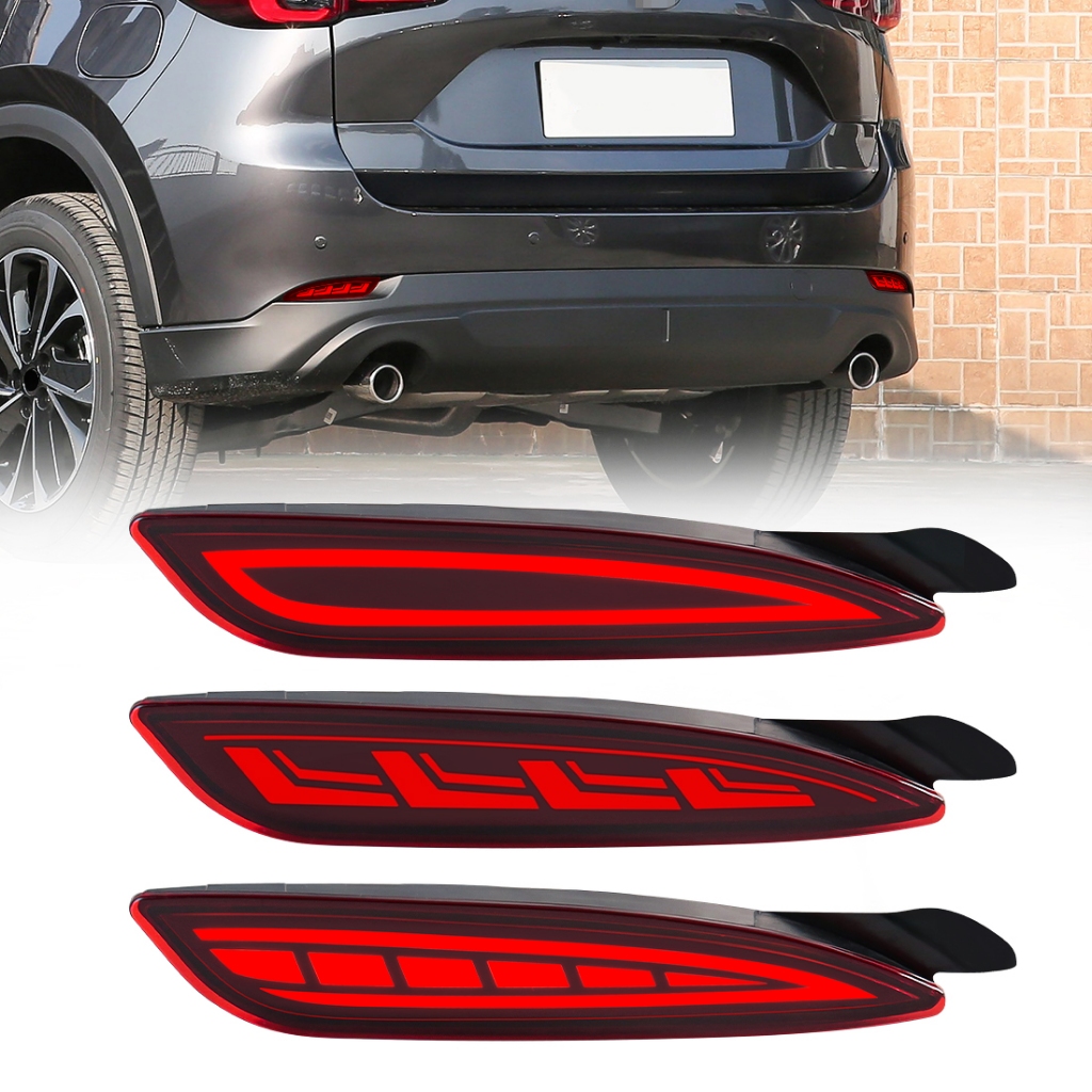 หลอดไฟเลี้ยวไดนามิก LED 12V สะท้อนแสง ติดกันชนหลังรถยนต์ สําหรับ Mazda CX5 CX-5 2022 2023