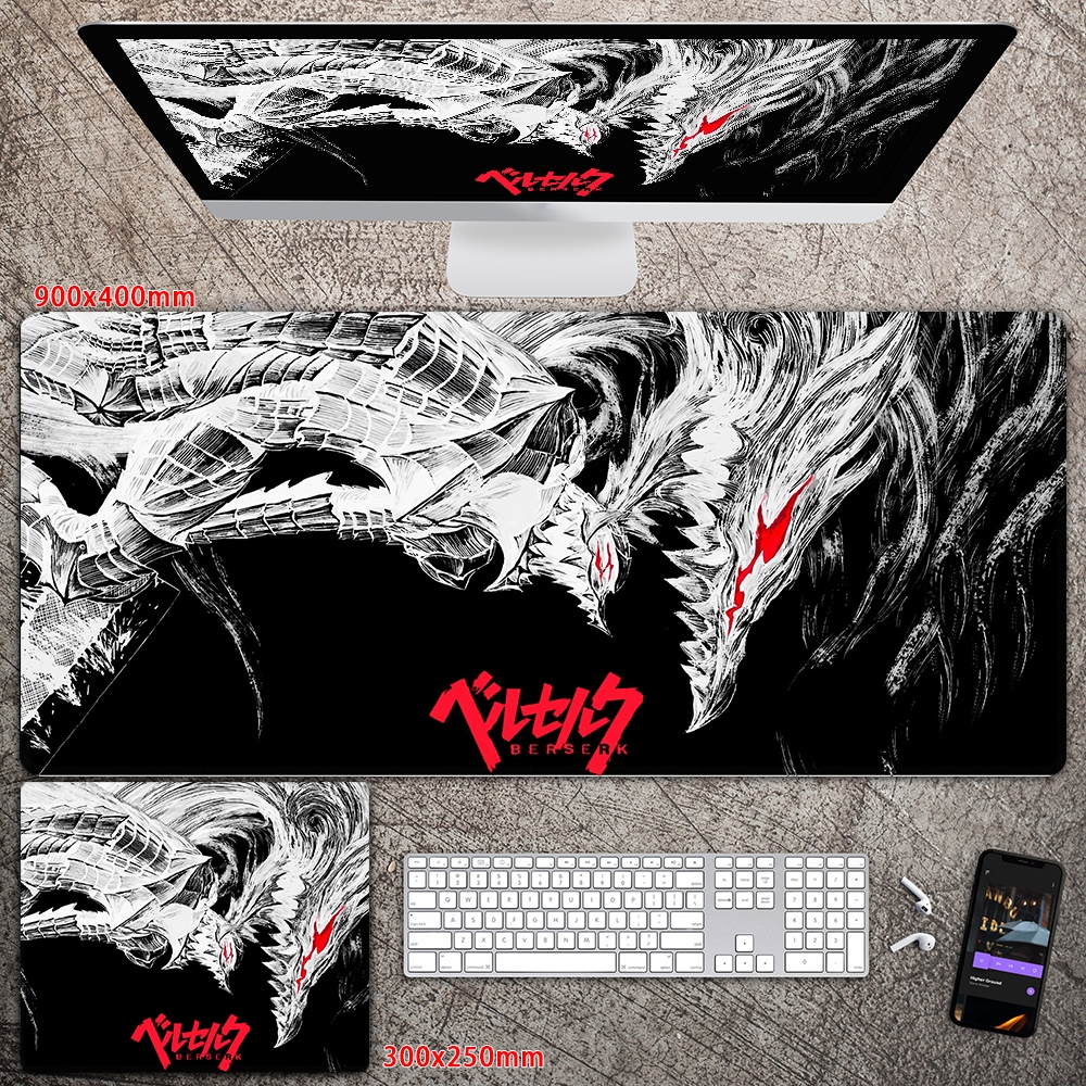 Berserk Monster แผ่นรองเมาส์เล่นเกม กันน้ํา กันลื่น ขนาดใหญ่ 900x400 มม.