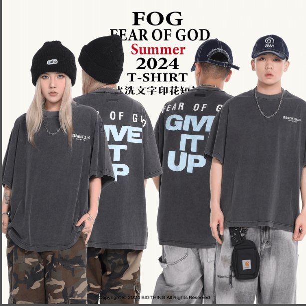 ❤ พร้อมส่ง ❤ เสื้อยืดแขนสั้น พิมพ์ลายตัวอักษร FEAR OF GOD FOG สําหรับผู้ชาย