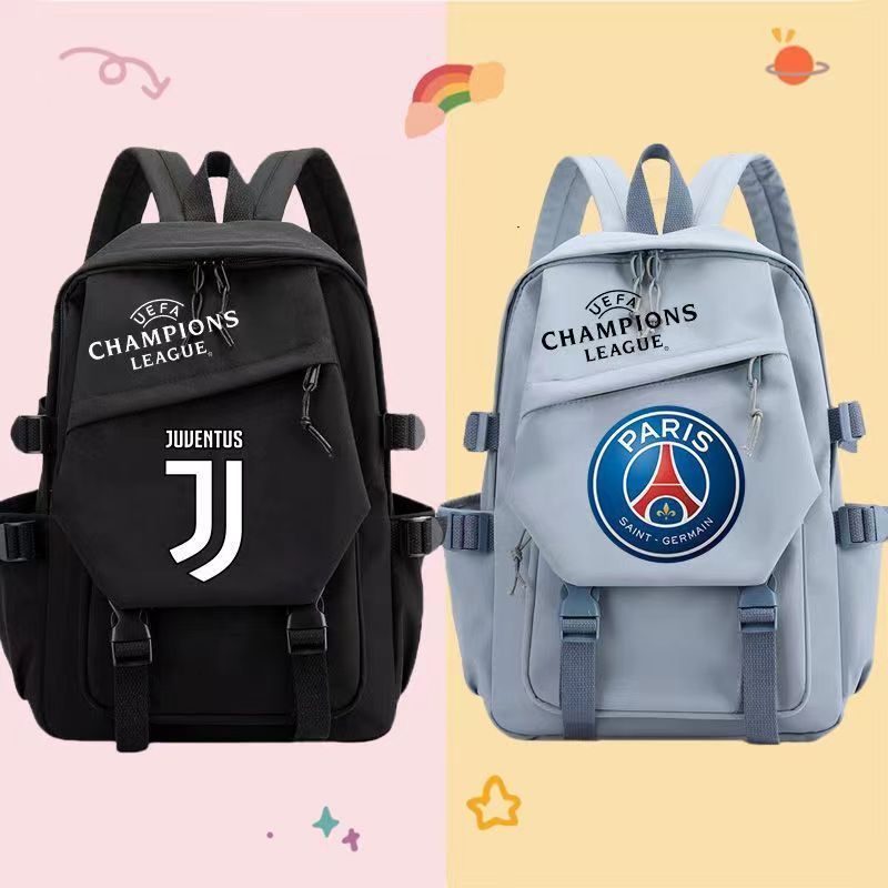 Champions League กระเป๋าเป้สะพายหลัง กระเป๋านักเรียน ลายฟุตบอล Manchester UnitedManchester City Juventus Real Madrid Barcelona สําหรับผู้ชาย และผู้หญิง