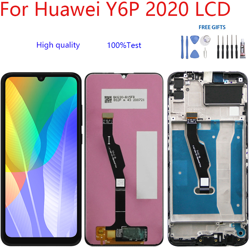อะไหล่หน้าจอสัมผัสดิจิทัล LCD แบบเปลี่ยน สําหรับ Huawei Y6p (2020) MED-LX9 Honor 9A MOA-LX9N
