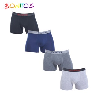 BONITOS 4 ชิ้น Man Boxers ชุดชั้นในผ้าฝ้ายผู้ชายกางเกงสบายกา…
