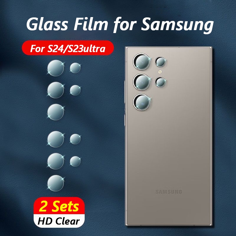 ฟิล์มกระจกนิรภัยกันรอยเลนส์กล้อง HD สําหรับ Samsung Galaxy S24ultra S24plus S24 S23ultra S22Ultra Note10 Plus Lite 2 ชุด