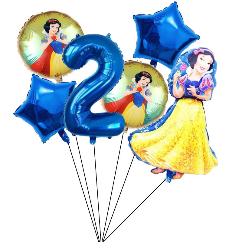 ชุดลูกโป่งฟอยล์ ลายดิสนีย์ สโนว์ไวท์ สโนว์ไวท์ สําหรับตกแต่งปาร์ตี้วันเกิด 6 ชิ้น - รูปที่ 2