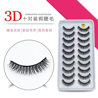 ขนตาปลอม 3D ธรรมชาติ ใช้ซ้ําได้ น้ําหนักเบา และสะดวกสบาย 10 คู่