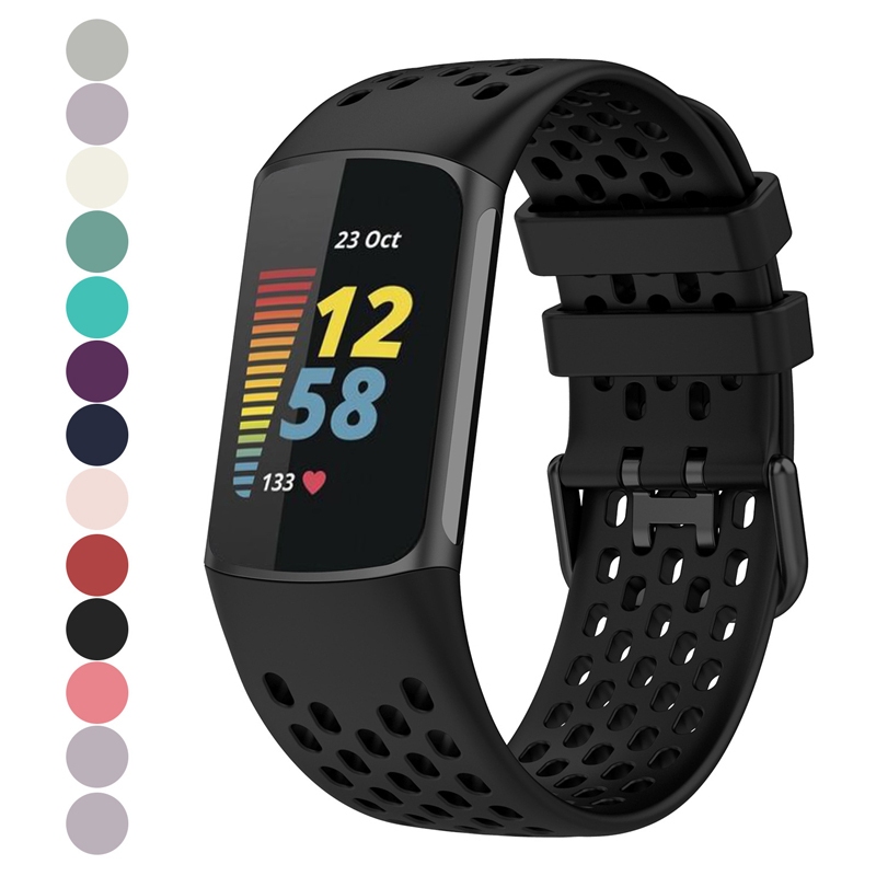 สายรัดข้อมือ แบบนิ่ม ระบายอากาศ ปรับได้ เข้าได้กับ Fitbit Charge 5 Bands Charge 6 Bands Fitbit Charge 5 Charge 6 Advanced Fitness Tra