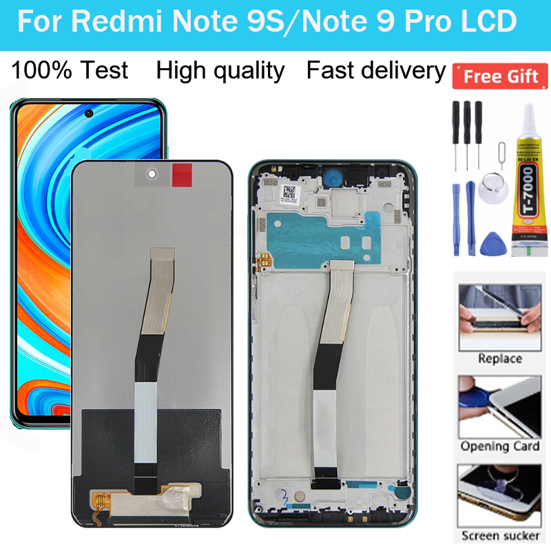 อะไหล่หน้าจอสัมผัสดิจิทัล LCD แบบเปลี่ยน สําหรับ Xiaomi Redmi Note 9S Redmi Note 9 Pro